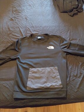 The North Face Crewneck Sweatshirt - Charcoal with Front Pocket